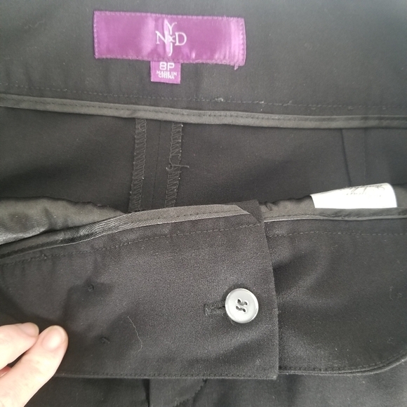 Not Your Daughter's Jeans Black Double Button Front Pleated Trousers Size 8P - Picture 11 of 12